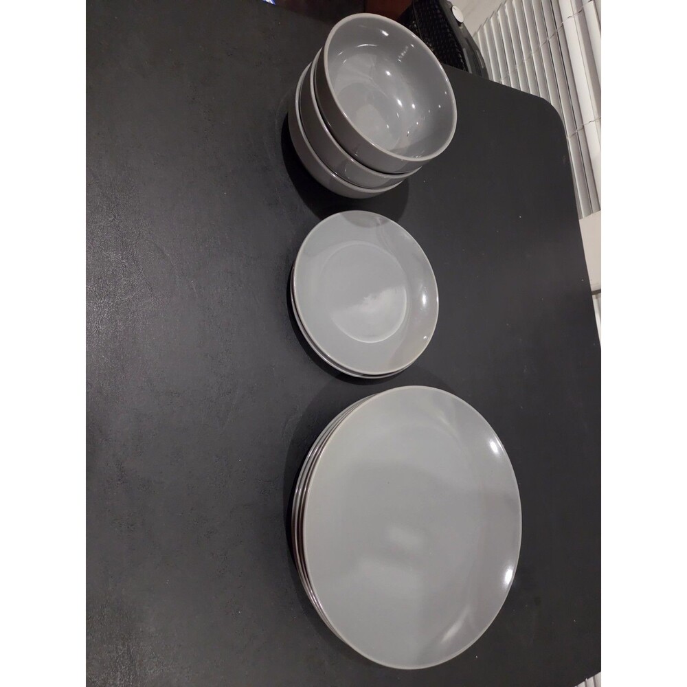 Mainstays Gray Ceramic Dinner Set 9pc